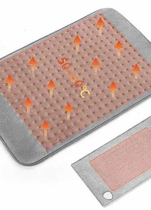 Согревающая электрическая массажная подстилка – грелка massaging weighted heating pad от боли в спине флисовая мини