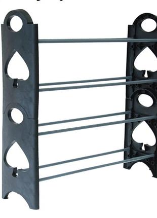Полка для обуви органайзер amazing stackable shoe rack стойка - этажерка обувная на 4 полки