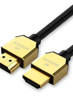 Hdmi кабель moshou 2.1 ultra high speed 8k@60hz 4k@120hz 48gbps earc 25см