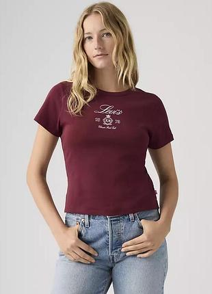Жіноча футболка levi's (199105724529) graphic rickie tee xl бордова