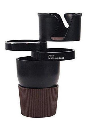 Автомобільний холдер підстаканник у машину car holder multi cup 5 в 1 мультичашка – органайзер тримач склянок, напоїв, телефону