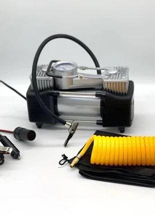 Автомобільний компресор двопоршневий air compressor 12v 628-4x4 електричний насос для шин від прикурювача 12 в з манометром для