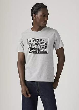 Мужская футболка levi's (193238173551) two horse graphic tee shirt м серая