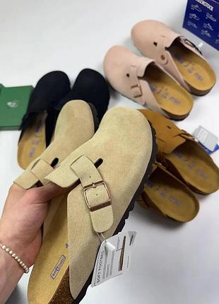Сабо birkenstock унисекс – стильные тапки birkenstock на каждый день бежевый, 39, 40
