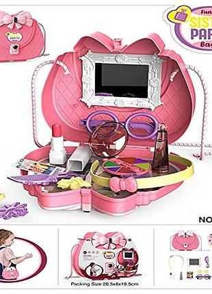 Детский косметический набор kids pretend toy bag сумка для макияжа с зеркалом игровой набор kids pretend toy bag для девочек
