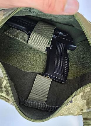Сумка чоловіча тактична піксель камуфляж, сумка планшет з кобурою 3