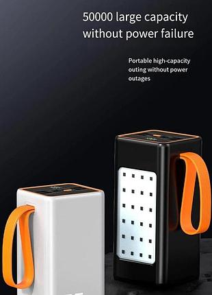 Повербанк 100000 mah js-658 для поїздок і роботи зовнішній акумулятор js-658 з led-фонариком