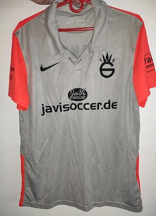 Новая сток спорт оригинал фирменная серая футболка-поло футбольная nike dri-fit.м