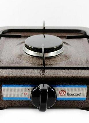 Настольная газовая плита domotec ms 6601 таганок на 1 конфорку серая