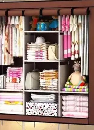 Складной тканевый шкаф storage wardrobe 88130 на 3 секции, 130х45х175 см