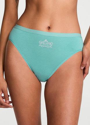 Жіночі трусики victoria's secret (399752896911) stretch cotton high-leg brief m зелені
