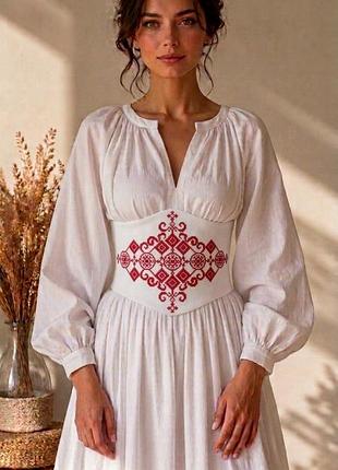 Корсет з вишивкою в етно стилі s-xl