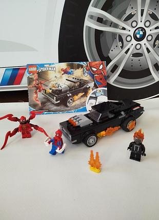 Конструктор lego marvel super heroes людина-павук і примарний перегінник проти карнажу, 212 деталі (76173)