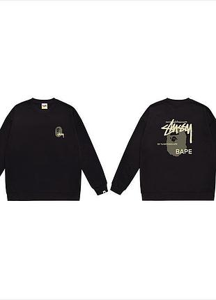 Мужской свитшот stussy x bape s