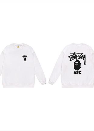 Мужской свитшот stussy x bape xl
