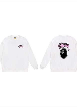 Мужской свитшот stussy x bape m