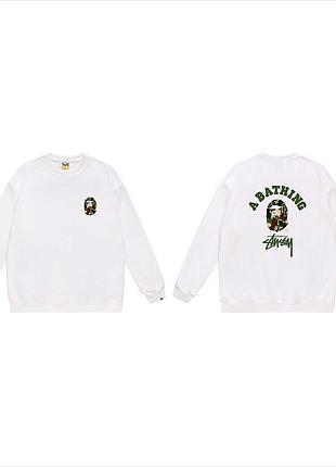 Мужской свитшот stussy x bape m