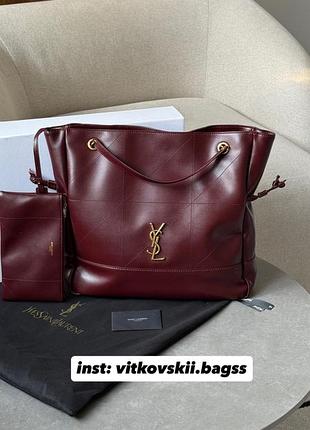 Сумка jamie shopping leather tote bag rouge merlot🙈