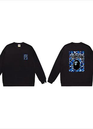 Мужской свитшот stussy x bape l