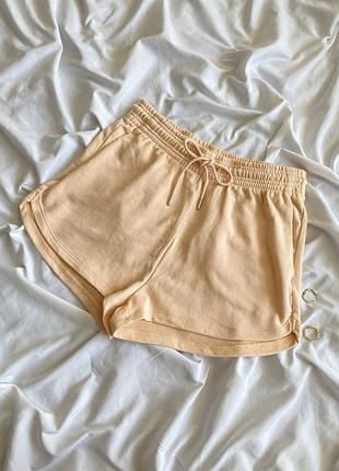 Персиокові бавовняні короткі спортивні шорти h&m m