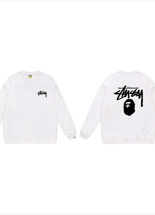 Мужской свитшот stussy x bape l