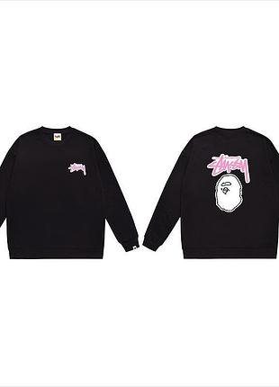 Мужской свитшот stussy x bape m