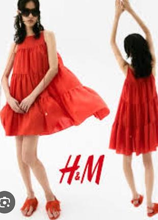 Віскозна сукня батал h&m сукня ярусні сарафан пишні яруси віскоза