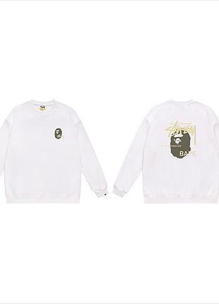 Мужской свитшот stussy x bape