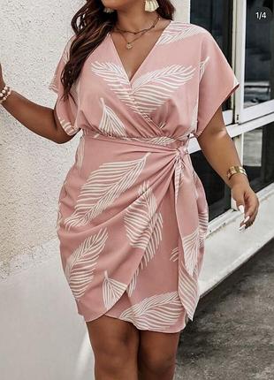 Сукня в листочки з завʼязкою shein l