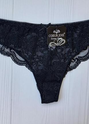 Трусики бразилиана coeur joie кружевные черный xl 48/50 2171
