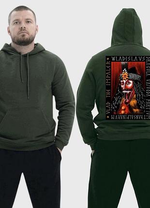 Мужской легкий худи с принтом граф дракула vladislav dracula арт, хаки