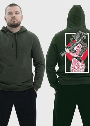 Мужской легкий худи с принтом sunset goons девушка красные тату, хаки xxl
