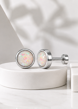 Серьги "white opal"