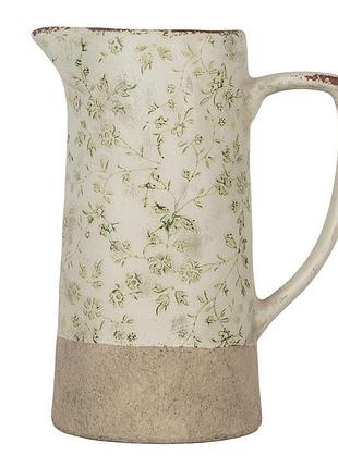 Декоративний керамічний глечик в вінтажному стилі pastel green, 21*14*26 см, 6ce1924l clayre & eef nai