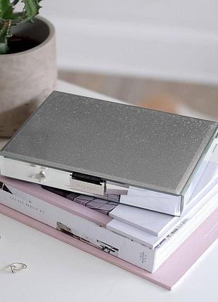 Скринька для прикрас graphite glitter glass, 25*18*4 см, 75473 скринька для прикрас graphite glitter glass, 25*18*4 см stackers