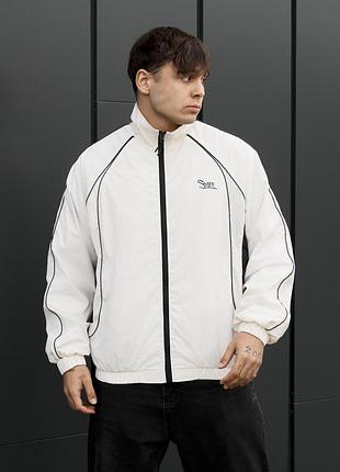 Мужская спортивная куртка ветровка ma milk & black reflective oversize