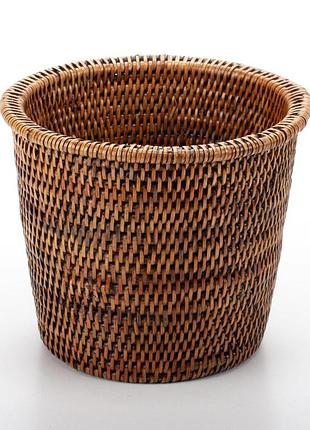 Кашпо декоративне плетене з ротанга, 22*18 см, 71030-brown
