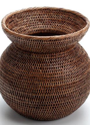 Вишукана ваза плетена з натурального ротанга, 30*30 см, 71063-brown