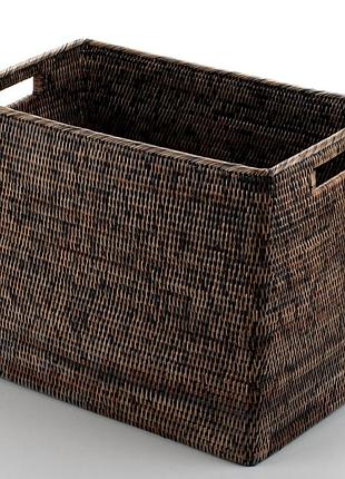 Великий кошик для зберігання, плетений з ротанга, 50*30*40 см, 71084-black