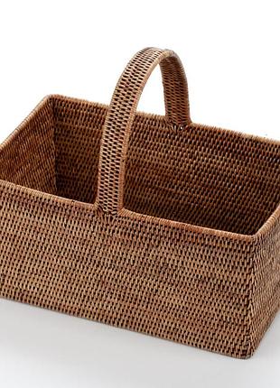 Кошик для великодня плетений з ротангу, 41*25*20/35 см, 71039-brown