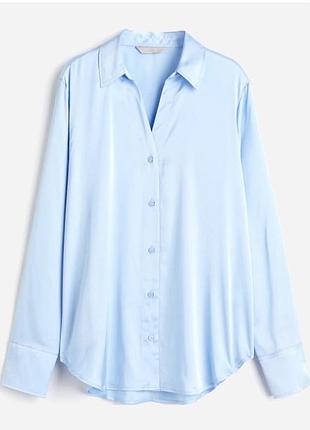Ніжно блакитна сатинова сорочка h&m