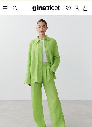 Лляна сорочка gina tricot, l-xl