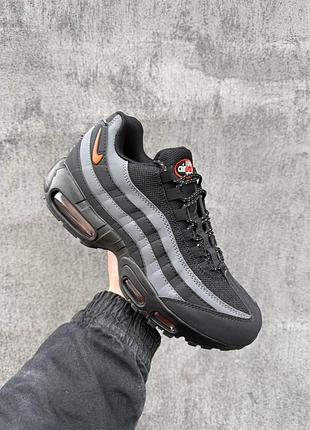 Nike air max 95 black/orange/найк эйр макс 95 чёрные с оранжевым 39 40 41 42 43 44 45