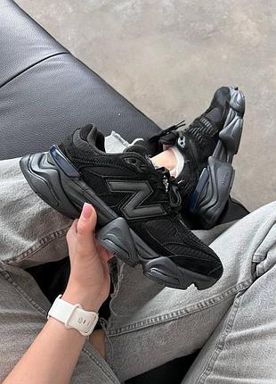 New balance 9060 full black/нью беленс 9060 чёрные 36 37 38 39 40 41 42 43 44 45