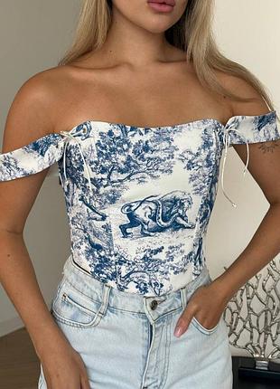 Корсет з принтом dior