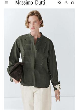 Сорочка з довгими рукавами. massimo dutti