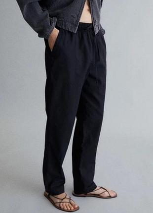 Новые широкие брюки, брючки, брюки мом h&amp;m. хлопок + лен. новая коллекция!
