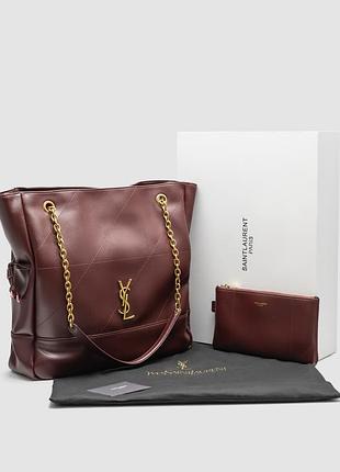 Сумочка jamie shopping leather tote bag rouge merlot