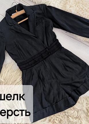 Комбинезон с шортами, ромпер из шелка и шерсти jaeger london, m