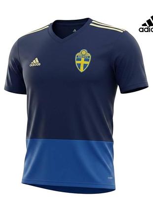 Оригінальна чоловіча футболка adidas sverige розмір xl темно-синя спортивна футбольна aeroready адідас а1